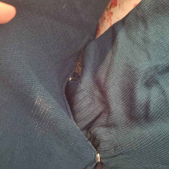 NWT NY&CO Teal Cowl-Neck Zip Cardigan - Picture 2 of 6